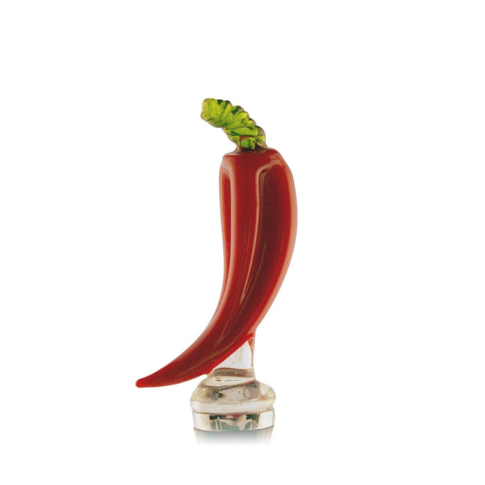 Glass Wine Stopper Red Chili Pepper