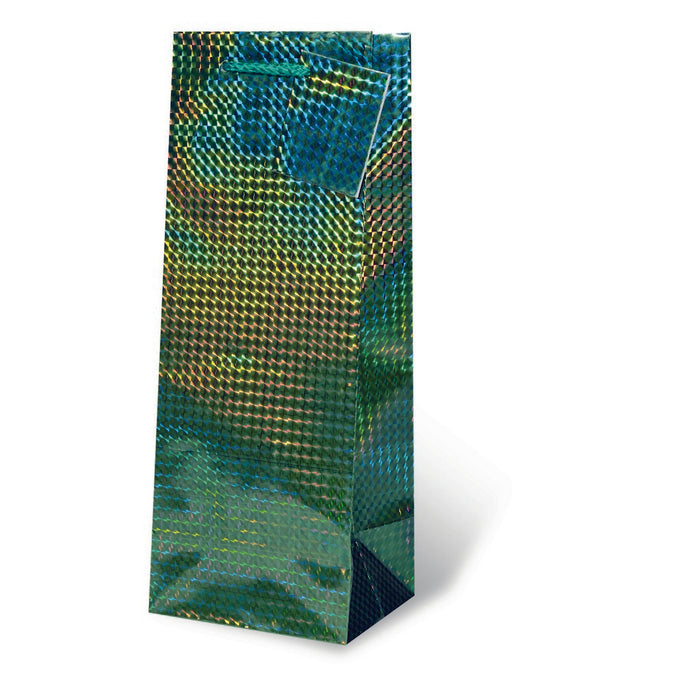 Foil Paper Wine Bottle Bag  - Green