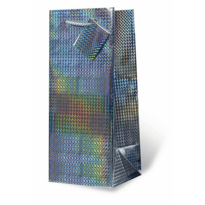 Silver Foil Wine Bottle Gift Bag