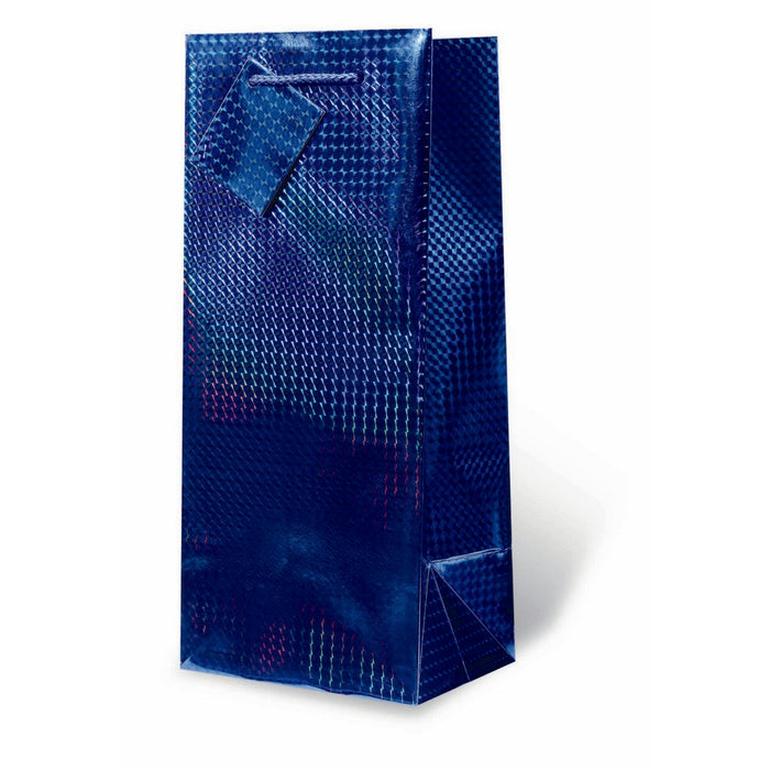 Blue Foil Wine Bottle Gift Bag