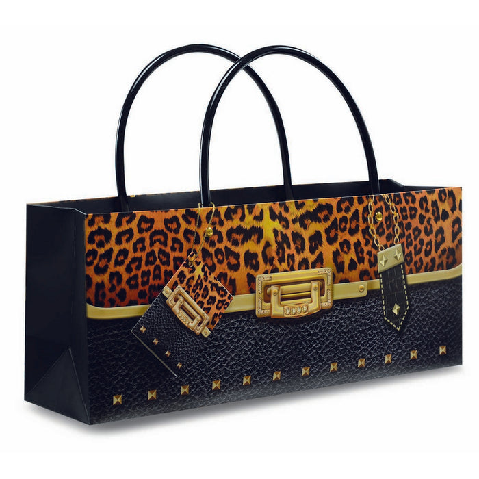 Purse Bag - Leopard Wine Bottle Gift Bag