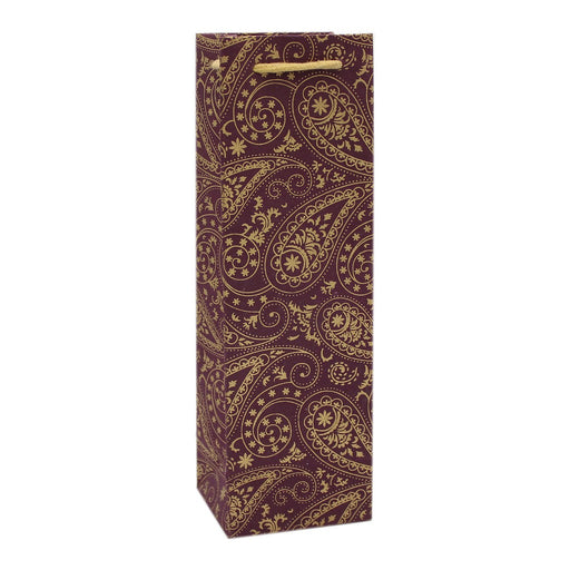 BB1 Burg Paisley - Handmade Paper Wine Bags - Must order in 6's