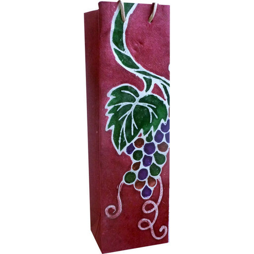 BB1 Burgundy Batik - Handmade Paper Bottle Bags - Must order in 6's