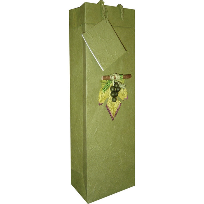 BB1 GL Olive -  Handmade Paper Bottle Bags - Must order in 6's