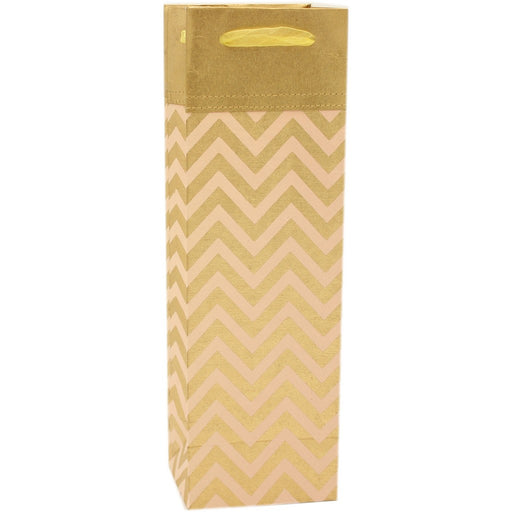 BB1 Pink Chevron - Handmade Paper Wine Bags - Must order in 6's