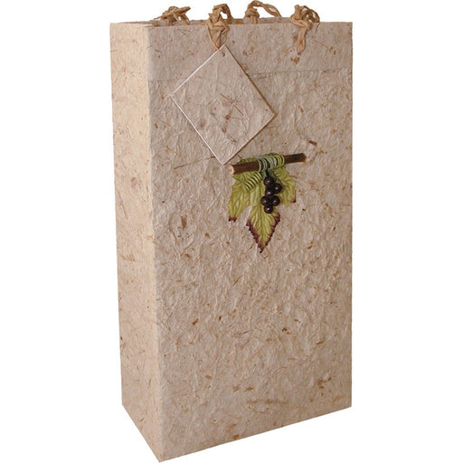 BB2 GL Natural - Handmade Paper Two Bottle Bags - Must order in 6's