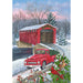 Winter Covered Bridge Garden Flag