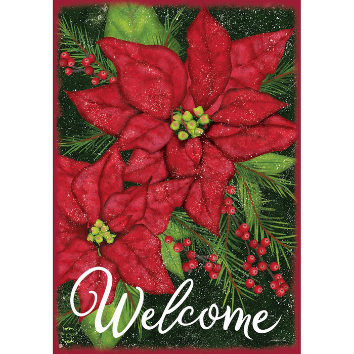 Holiday Poinsettia Garden Flag