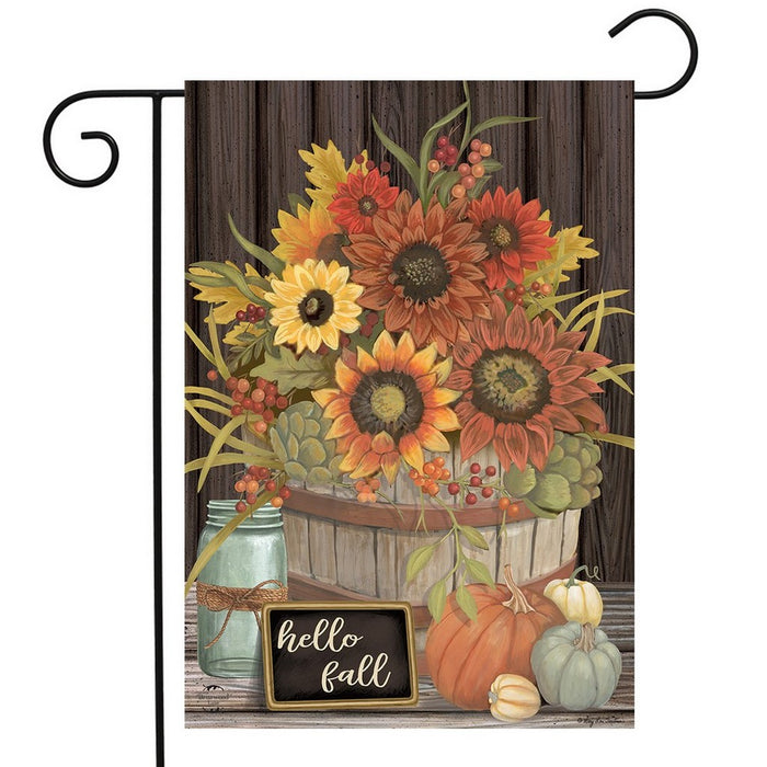 Hello Fall Floral Garden Flag