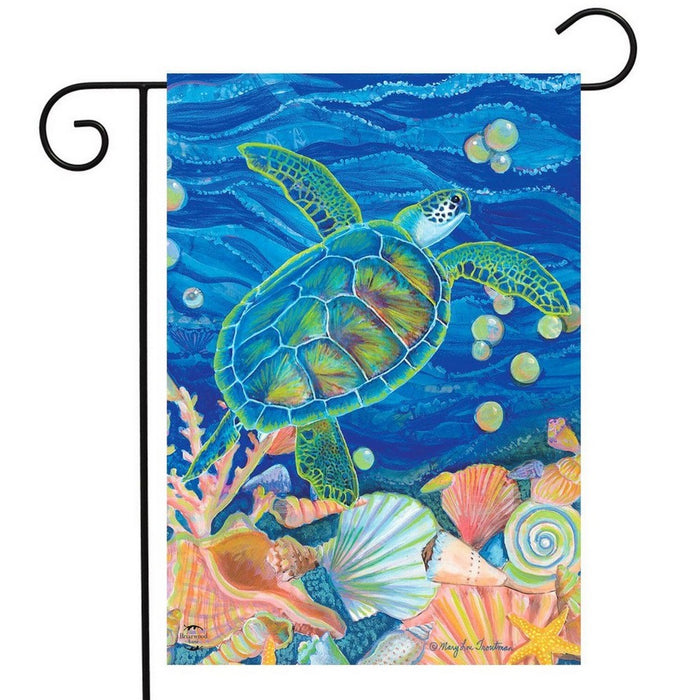 Swimming Sea Turtle Garden Flag