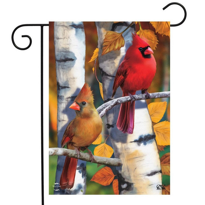 Birch Tree Cardinals Garden Flag