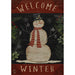 Welcome Winter Snowman House Flag