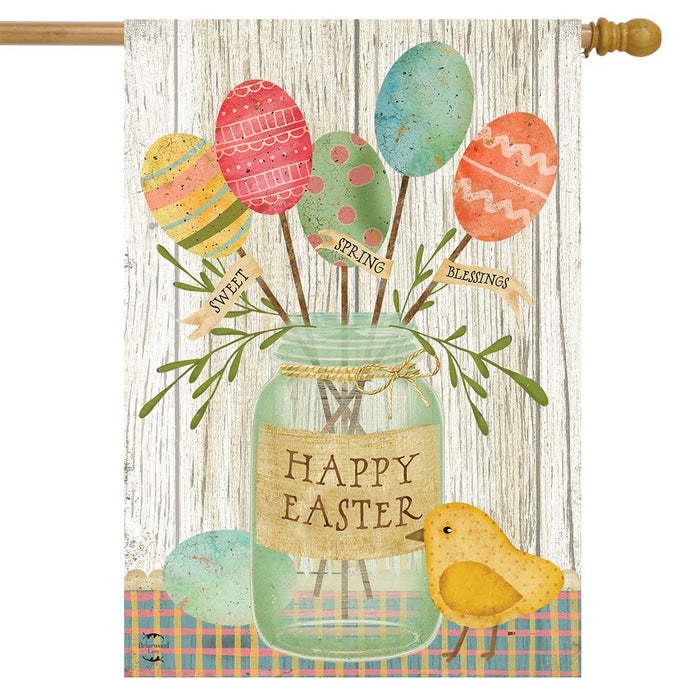 Spring Egg Bouquet House Flag