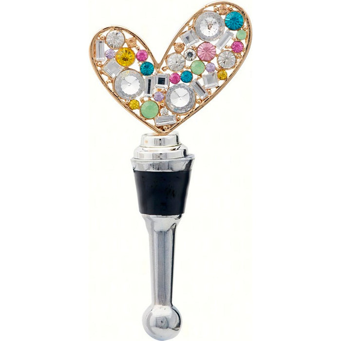 Bottle Stopper - Heart with Stones