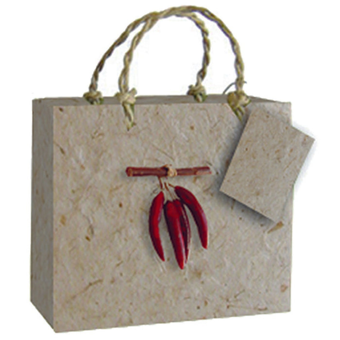 2 Bottle Handmade Paper Gourmet Bag - Chili