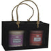 2 Bottle Handmade Paper Gourmet Bag - Black with Windows