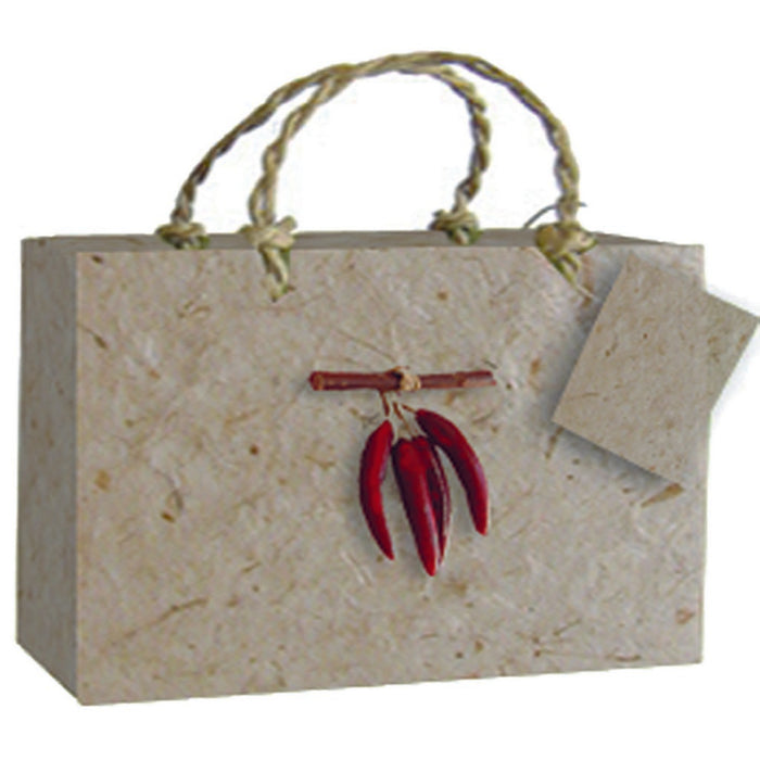 3 Bottle Handmade Paper Gourmet Bag - Chili