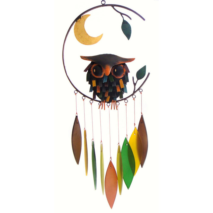 Spiky Owl w/Moon Wind Chime