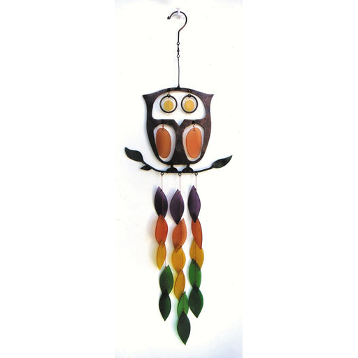 Retro Owl Metal Glass Chime