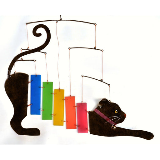 Rainbow Kittie Metal & Glass Mobile