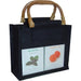 2 Bottle Jute Gourmet Bag - Black with Windows