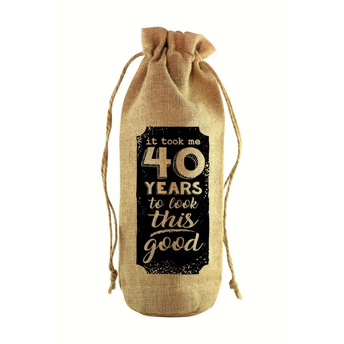 To Look This Good Jute Wine Bottle Sack