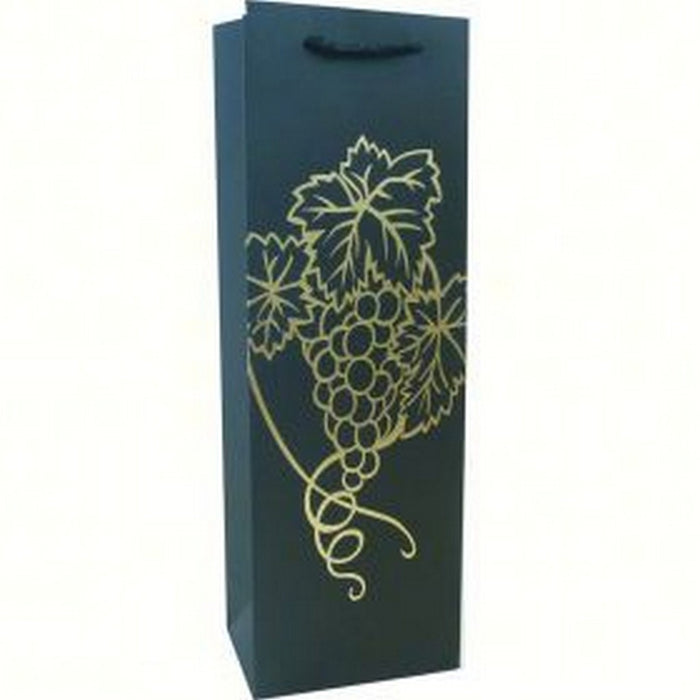 Printed Paper Wine Bottle Bag - Grapes