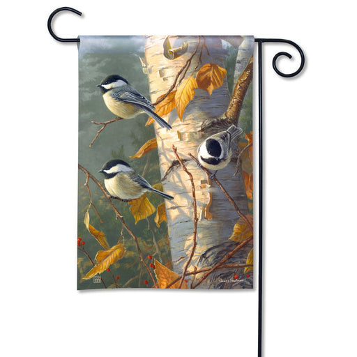 Chickadee Trio Garden Flag