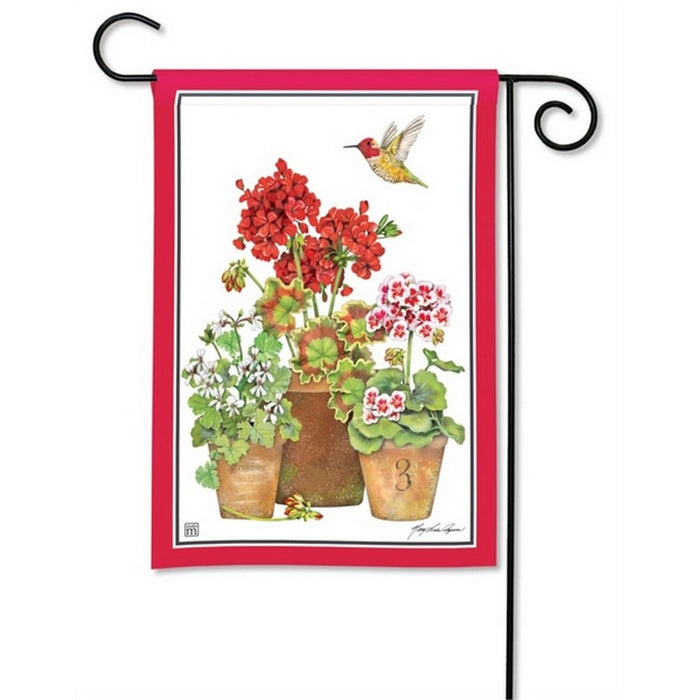 Potted Geraniums Garden Flag