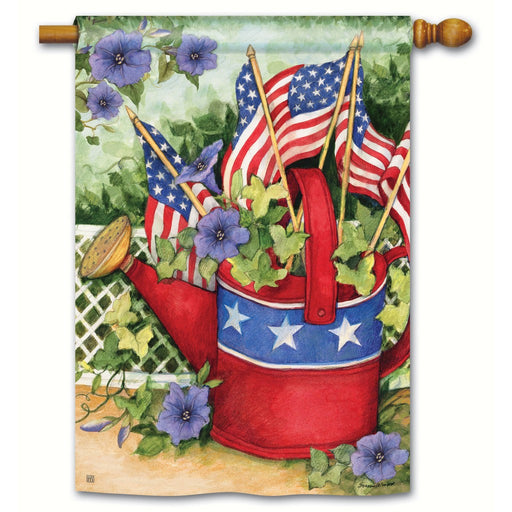 Patriotic Watering Can Std Flag