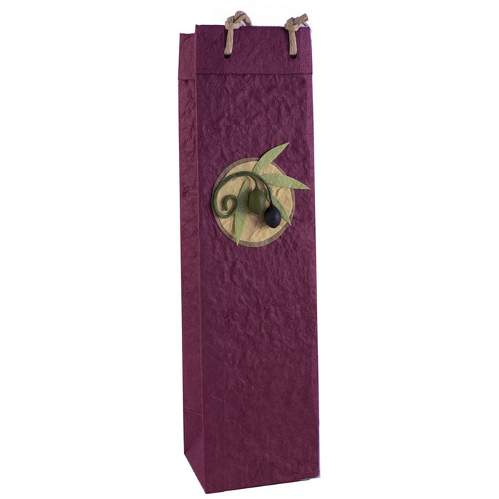 OB1 Castilla Burgundy - Handmade Paper Olive Oil Bottle Bags - Must order in 6's