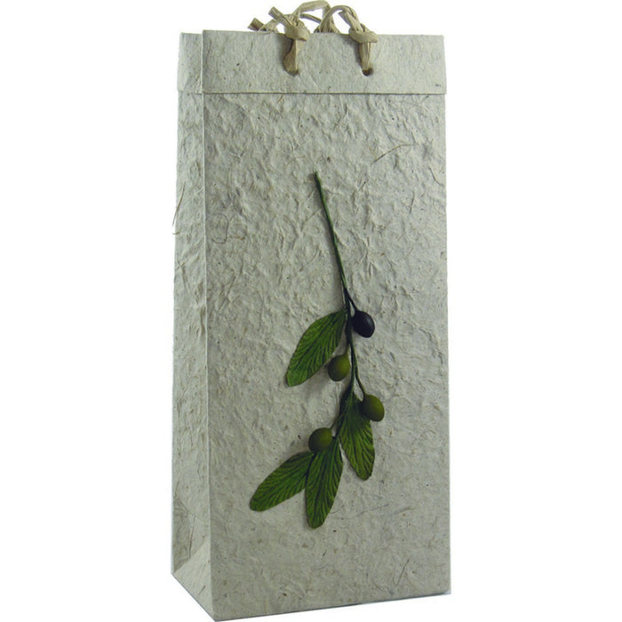 OB2 Branch Natural - Handmade Paper 2 Bottle Olive Oil Bags - Must order in 6's