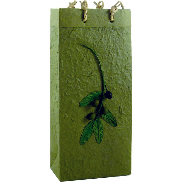 OB2 Branch Olive - Handmade Paper 2 Bottle Olive Oil Bags - Must order in 6's