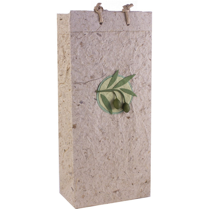 OB2 Castilla Natural - Handmade Paper 2 Bottle Olive Oil Bags - Must order in 6's