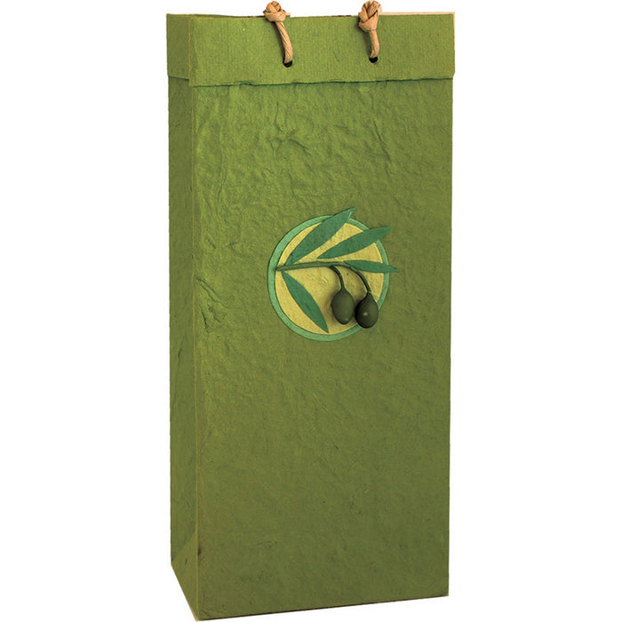 OB2 Castilla Olive - Handmade Paper 2 Bottle Olive Oil Bags - Must order in 6's