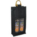 2 Bottle Jute Olive Oil Bottle Bag - Black with Windows