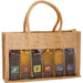 6 Bottle Jute Olive Oil Bottle Bag - Natural Sampler with Windows