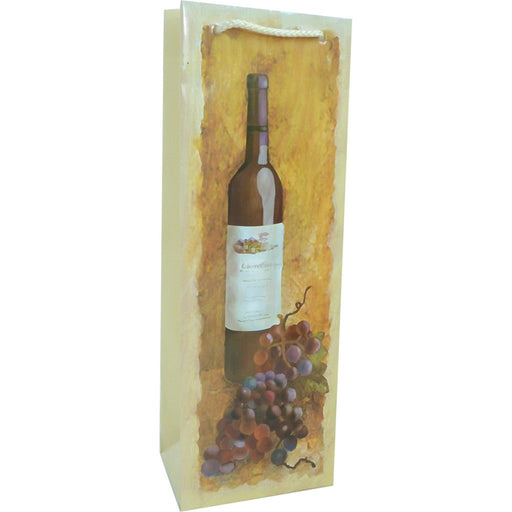 P1 Bordeaux- Printed Paper Bottle Bags - Must order in 6's