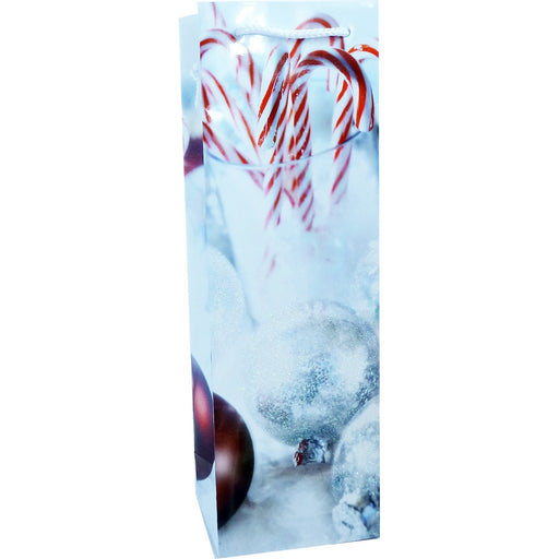 Holiday P1 Candy Cane - Printed Paper Bottle Bags - Must order in 6's