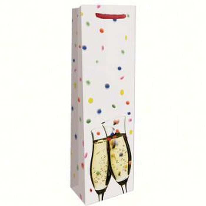 Printed Paper Wine Bottle Bag  - Confetti