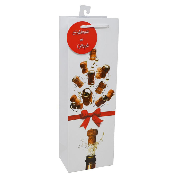 Holiday P1 Sparkling Tree - Printed Paper Bottle Bags - Must order in 6's