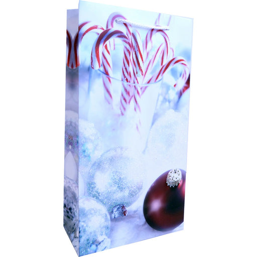 P2 Candy Cane - Printed Paper Two Bottle Bags - Must order in 6's