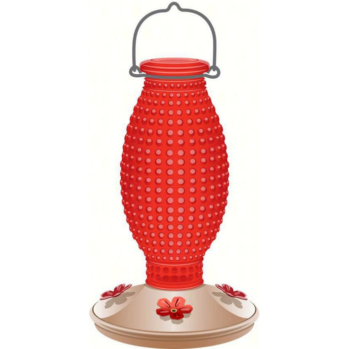 Red Hobnail Hummingbird Feeder