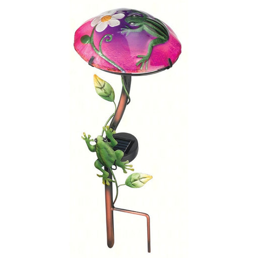 Solar Mushroom Stake Frog