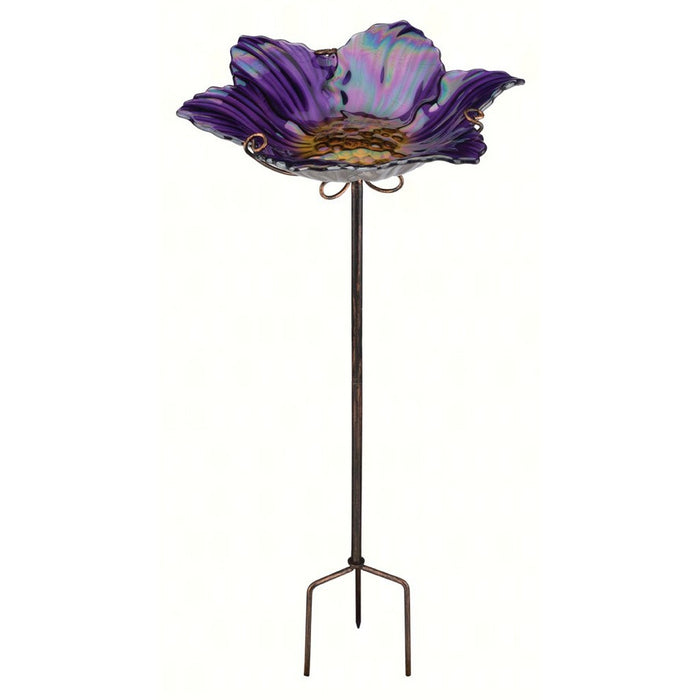 Purple Birdbath/Feeder w/Stake