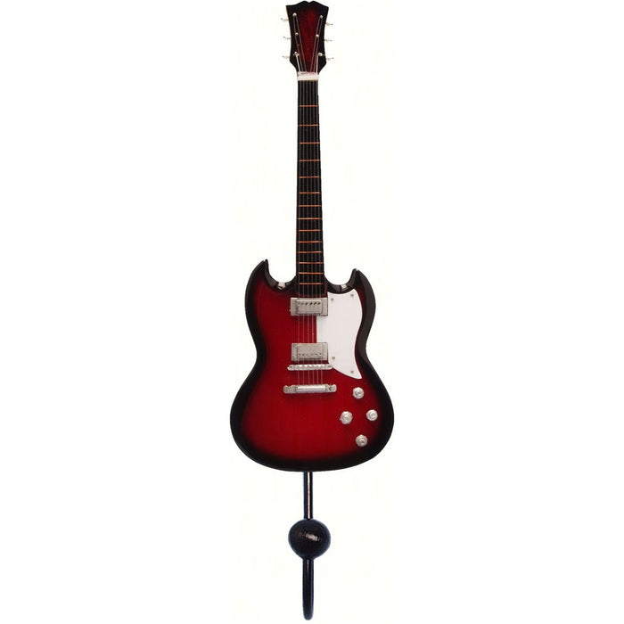 Red & Black Standard Plain Guitar Single Wallhook