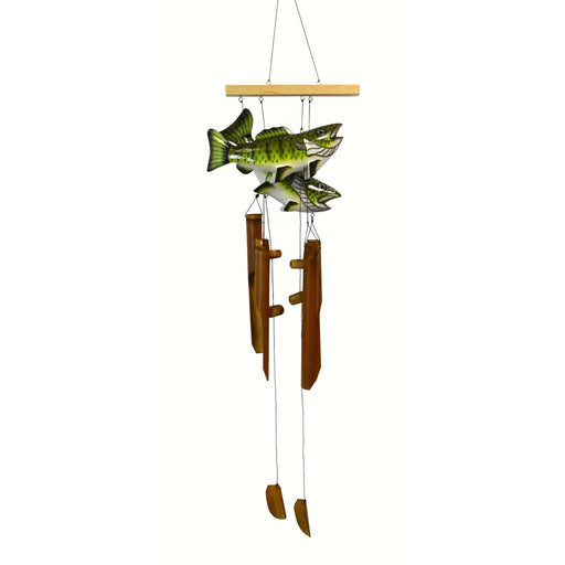 Bass Bamboo Windchime (two fish)