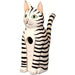 Sitting Black & White Striped Cat Birdhouse