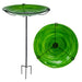 Hunter Green Glass Staked Bird Bath