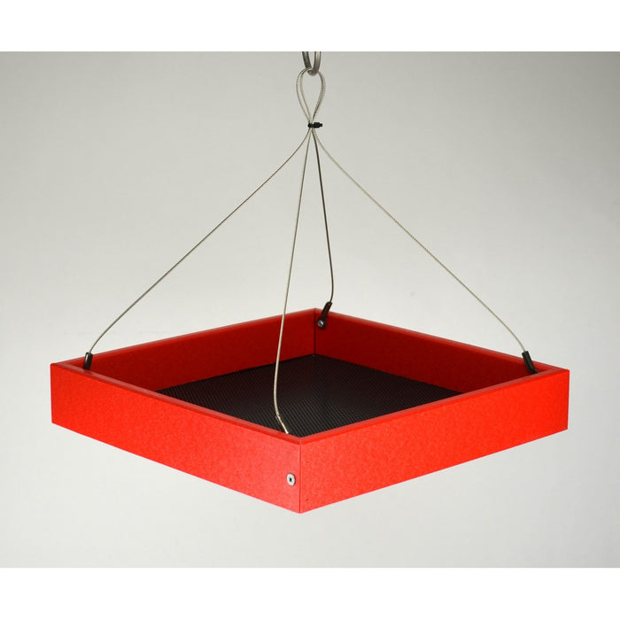 Red Hanging Platform Feeder